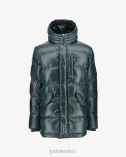 Jott Hombre Chaquetas | Jott Plumífero lacado con capucha verde oscuro claus hombres 6L8869
