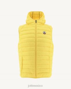 Jott Mexico | Jott chaqueta de plumón sin mangas con capucha de color amarillo suave hombres 6L88415